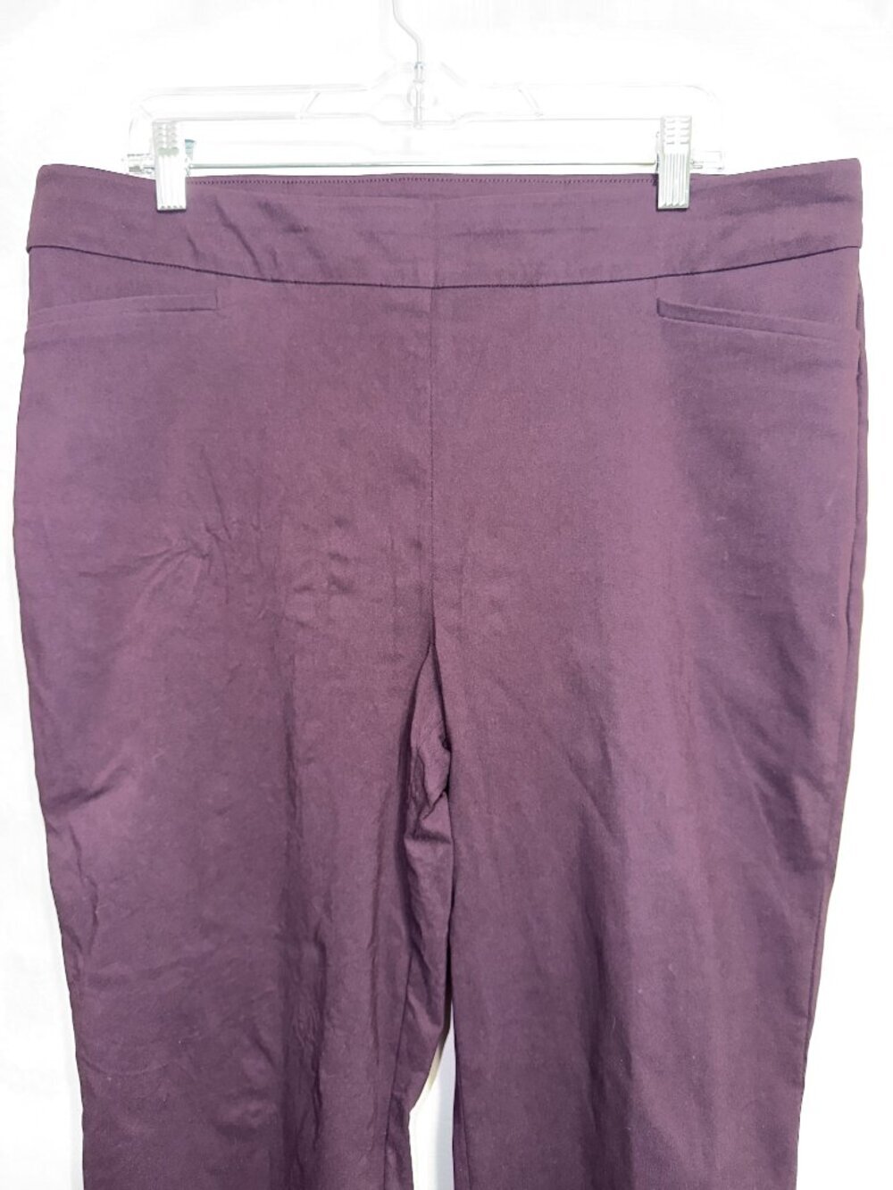 Chioco's Plus Size 16 Pull On Comfort Waist Pants Plum Purple Curvy Fit - Picture 4 of 7